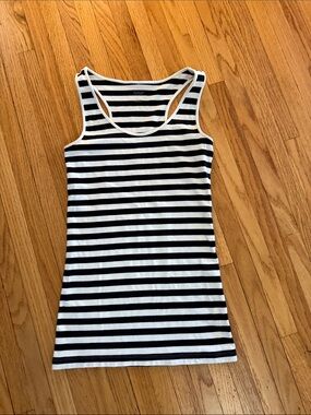 a.n.a Black & White Striped Knit Top